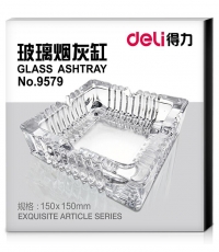 得力9579玻璃煙灰缸(透明)150*150mm
