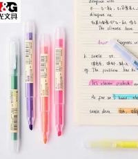 晨光單頭熒光筆本味AHM24306粉紅色