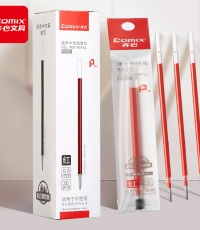 齊心R980通用中性筆替芯0.5紅色*20