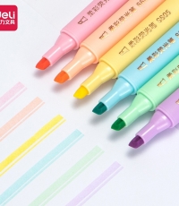 得力S605柔彩三角桿熒光筆(混)*24