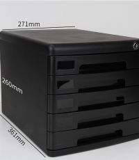 得力9778五層帶鎖文件柜(黑)