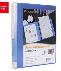 齊心NF407A-S 40頁A4活頁資料冊30孔塑膠夾藍*10