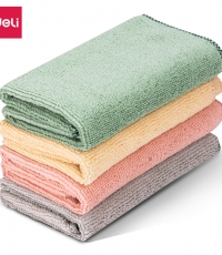 得力LQ390-超細纖維抹布(單包四色混裝)(4片裝)