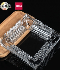 得力9580玻璃煙灰缸(透明）180*180mm