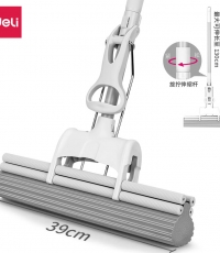 得力19500-膠棉拖把39mm(滾壓式)(灰色)