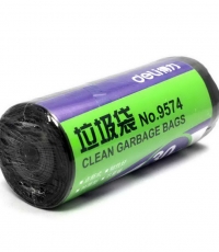 得力9574垃圾袋(黑)50*60cm(30個(gè)/卷)八角底