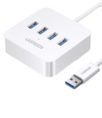 綠聯(lián)USB3.0分一拖四集線器延長(zhǎng)線1.5米白 30221