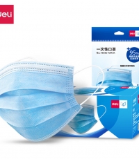 得力19380一次性防護口罩藍色*10只