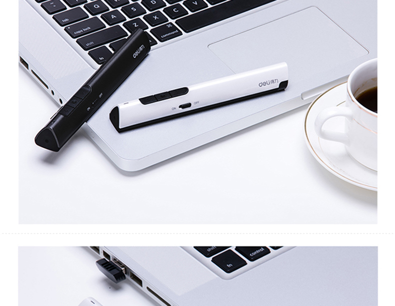 得力PPT翻頁筆100米激光筆鋰電池充電3R類教學筆上課教學TM2801 黑色TM2801