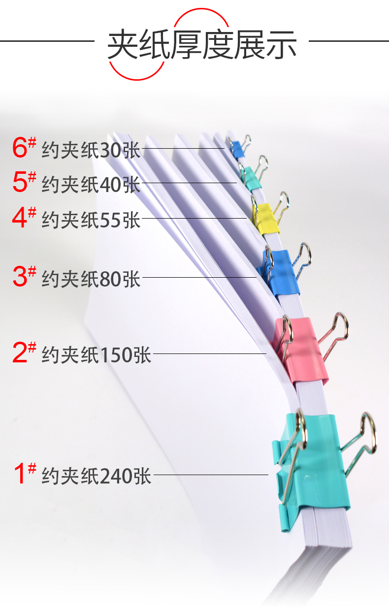齊心（COMIX）彩色長尾夾/票據夾/燕尾夾/鐵夾子包郵 B3634票夾48只 25MM