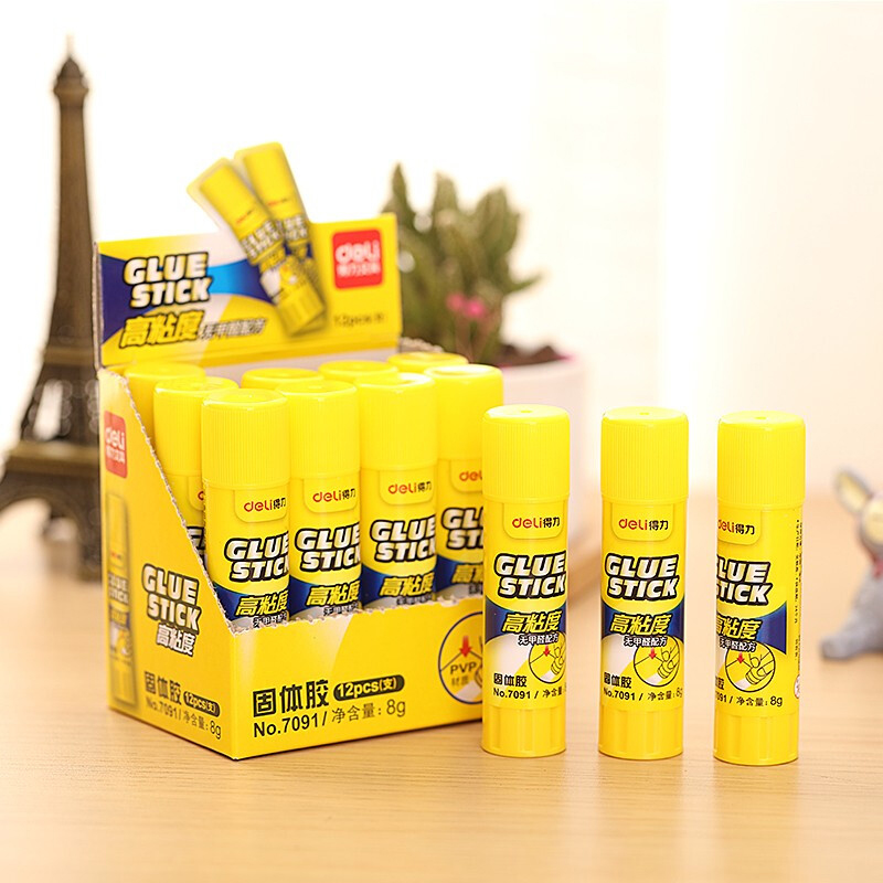 得力（deli） 高粘度PVP強力固體膠棒膠水 無甲醛配方 辦公用品 7091 8g 單只